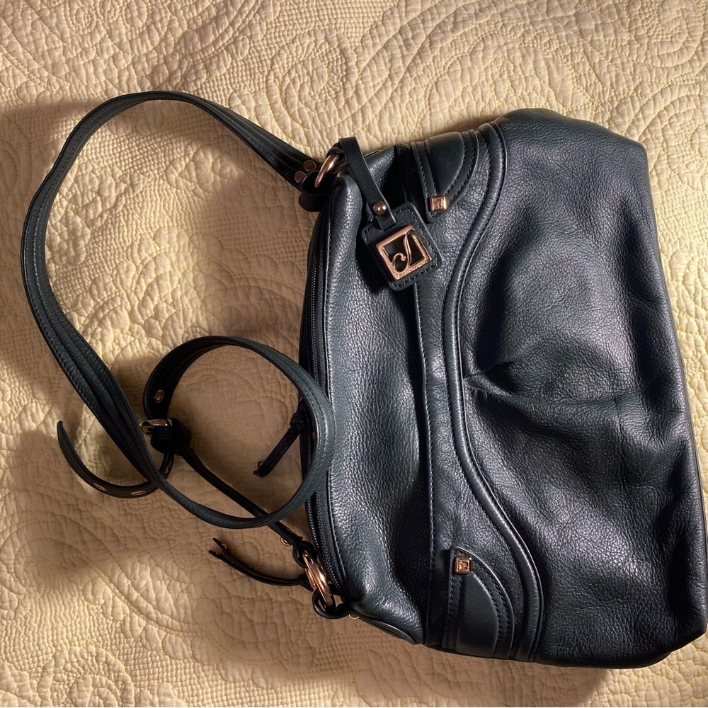Stone Mountain REAL leather shoulder bag purse Green - Picture 6 of 7